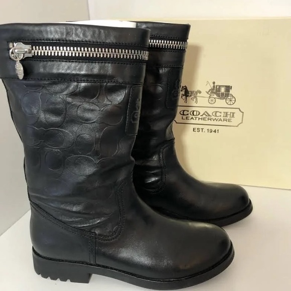 💎 BIKER 💎 COWHIDE LEATHER COACH BOOTS - Picture 10 of 11